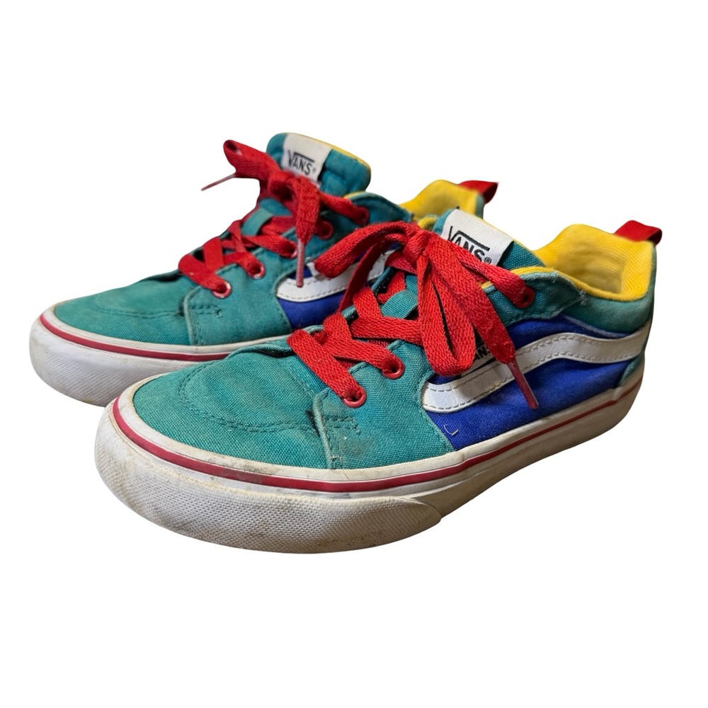 🎨✨ Vans Kids Multicolor Old Skool Low Sneakers Size 2 ✨🎨